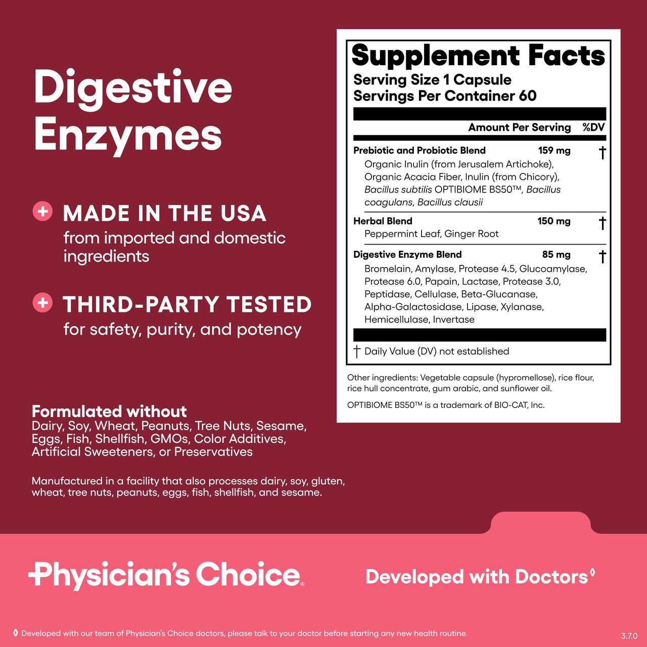 Physician's CHOICE Daily Bundle: 60 Billion Probiotic + Bloat & Gas Probiotic + Fiber Gummies + Digestive Enzymes