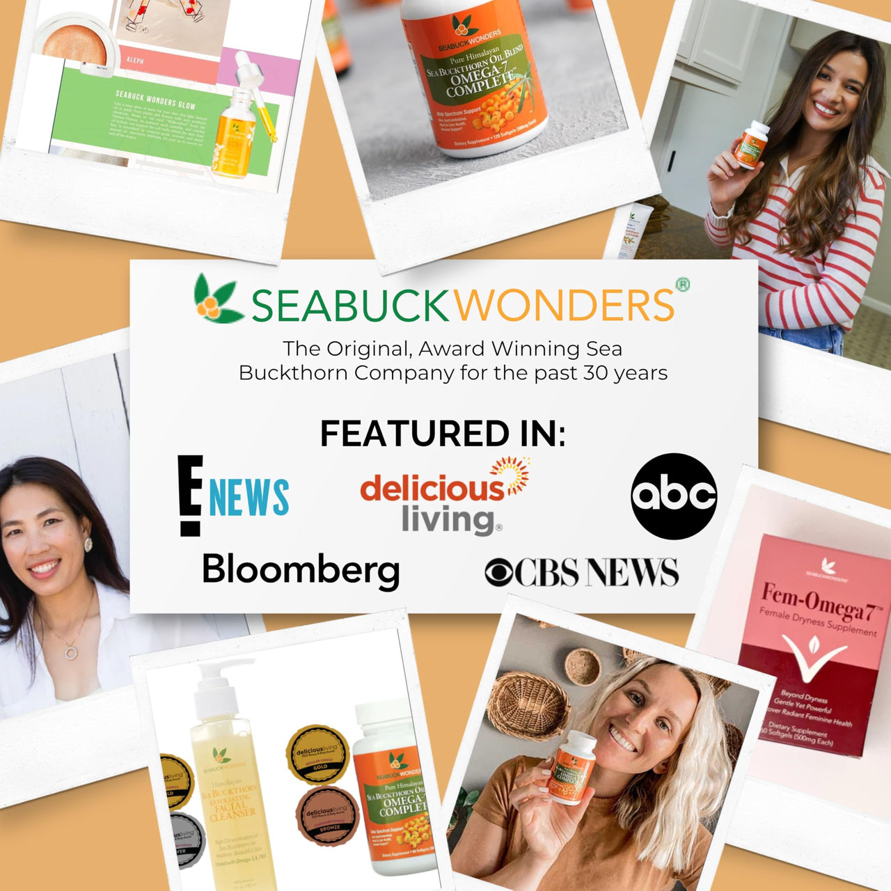 SEABUCKWONDERS Organic Sea Buckthorn Seed Oil, 0.45 Fl Oz, 13 Servings, with Omega 3, 6 & 9, Can Be Used Topically & Orally, Supports Hair, Skin & Nail Health
