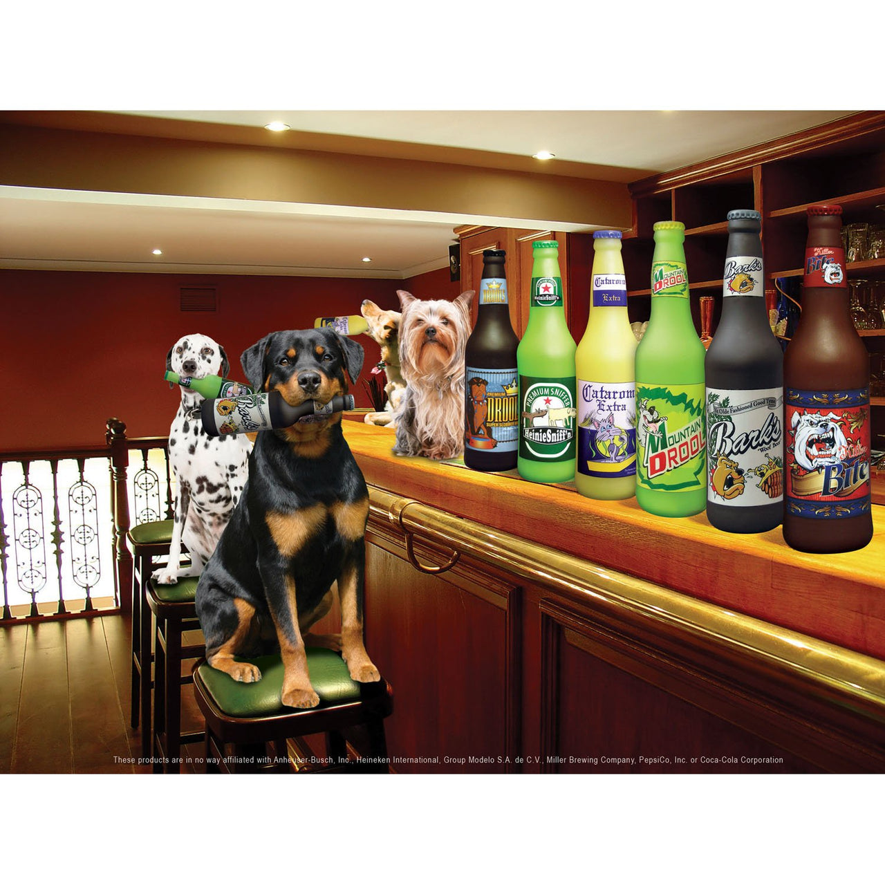 SILLY SQUEAKERS - Beer Bottles - Dog Toy - 100% Vinyl. Made Durable & Strong. Novelty Play Toy. Many Bottles to Choose from and They Float (Mountain Drool, Single)