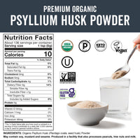 Thumbnail for Viva Naturals Organic Psyllium Husk Powder, 24 oz – Finely Ground, Unflavored, Vegan, Keto, Paleo, Non-GMO Plant-Based Superfood, Good Source of Fiber for Gluten-Free Baking, Juices & Smoothies