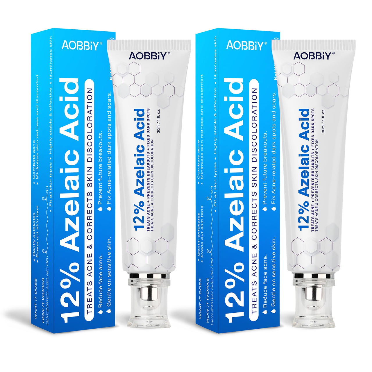 AOBBIY Azelaic Acid Cream for Face: Redness-Soothing Azelaic Acid Facial Cream for Uneven Tone, Blemish-Prone Skin, Pore Care, and Skin Clarity Support, 4 oz