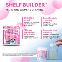 Thumbnail for Creatine for Women | Creatine Monohydrate + BCAA Powder Myo-Inositol Collagen Biotin Hyaluronic Acid Folate L Glutamine Vitamin D3 Iron Zinc D-Chiro-Maca Digestion Shelf Builder by Clean Nutra