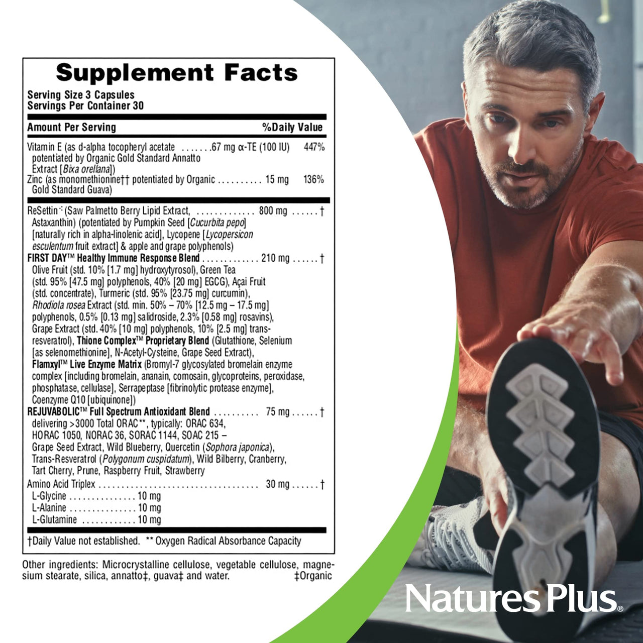 NaturesPlus AgeLoss Prostate Support - 90 Capsules - with Zinc, Lycopene, Vitamin E, Pumpkin Seed & Saw Palmetto - Vegetarian, Gluten Free - 30 Servings