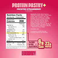 Thumbnail for Legendary Foods 22g Protein Pastry+ Premium Low Carb Meal Replacement Bar - Low Glycemic, Gluten Free Protien Snacks - Healthy Keto Snack Box, 8x Zero Sugar Energy Bars - Bariatric Diabetic Friendly
