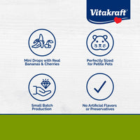 Thumbnail for Vitakraft Mini Drops Cherry Banana Treats for Hamsters Rats Mice and Small Pets - Wholesome Small Animal Snacks with Real Fruit Flavor and Nutrient-Rich Goodness - 2.5 Ounce Pack