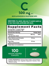 Thumbnail for Nature's Truth Vitamin C with Rose Hips and Bioflavonoids | 500mg | 100 Caplets | Vegan, Non-GMO & Gluten Free
