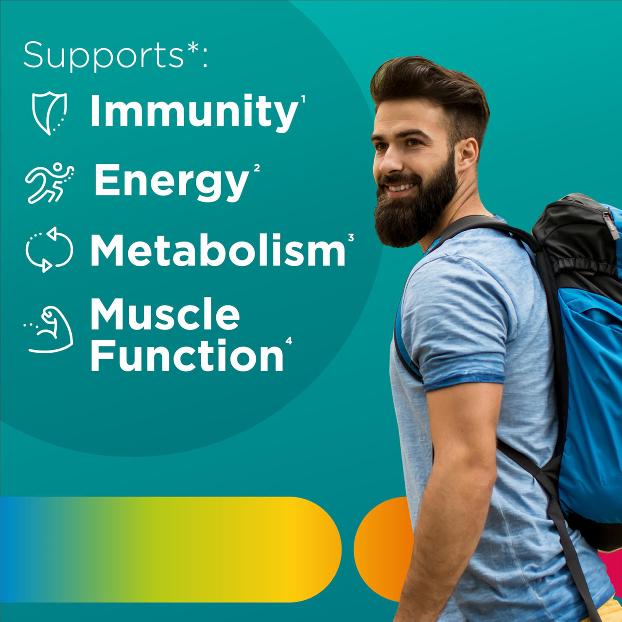 Centrum Men's Multivitamin Gummies, Immune, Energy, Healthy Appearance Support, 100 Count, 50 Day Supply