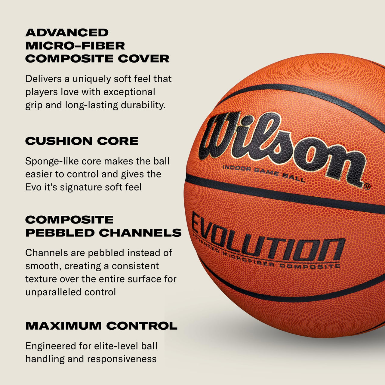 WILSON Evolution Game Basketball - Royal, Size 7 - 29.5"