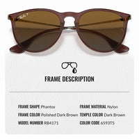 Thumbnail for Ray-Ban RB4171 ERIKA Classic Polarized Phantos Shape Sunglasses With Eyewear Kit Bundle - High Bridge Fit - Ideal Formal and Casual Wear Retro Sunglasses