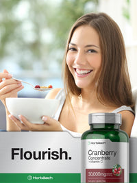 Thumbnail for Horbäach Cranberry Concentrate Extract Pills + Vitamin C | 120 Capsules | Supplement for Women and Men | Triple Strength Ultimate Potency Formula | Non-GMO and Gluten Free