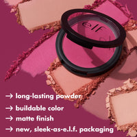 Thumbnail for e.l.f Primer-Infused Blush, Long-Wear, Matte, Bold, Lightweight, Blends Easily, Contours Cheeks, Always Rosy, All-Day Wear, Vegan & Cruelty-Free