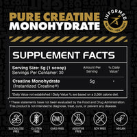 Thumbnail for Gains in Bulk Instantized Creatine Monohydrate for Women and Men, Soluble Creatine Powder, Supports Muscle Building, Strength and Performance, Bodybuilding Supplements, Unflavored, 30 Servings