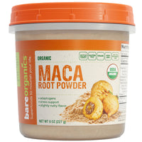 Thumbnail for BareOrganics Maca Root Powder, Organic, Vegan, Non-GMO, Gluten-Free, Energy & Stamina Support, 8 oz