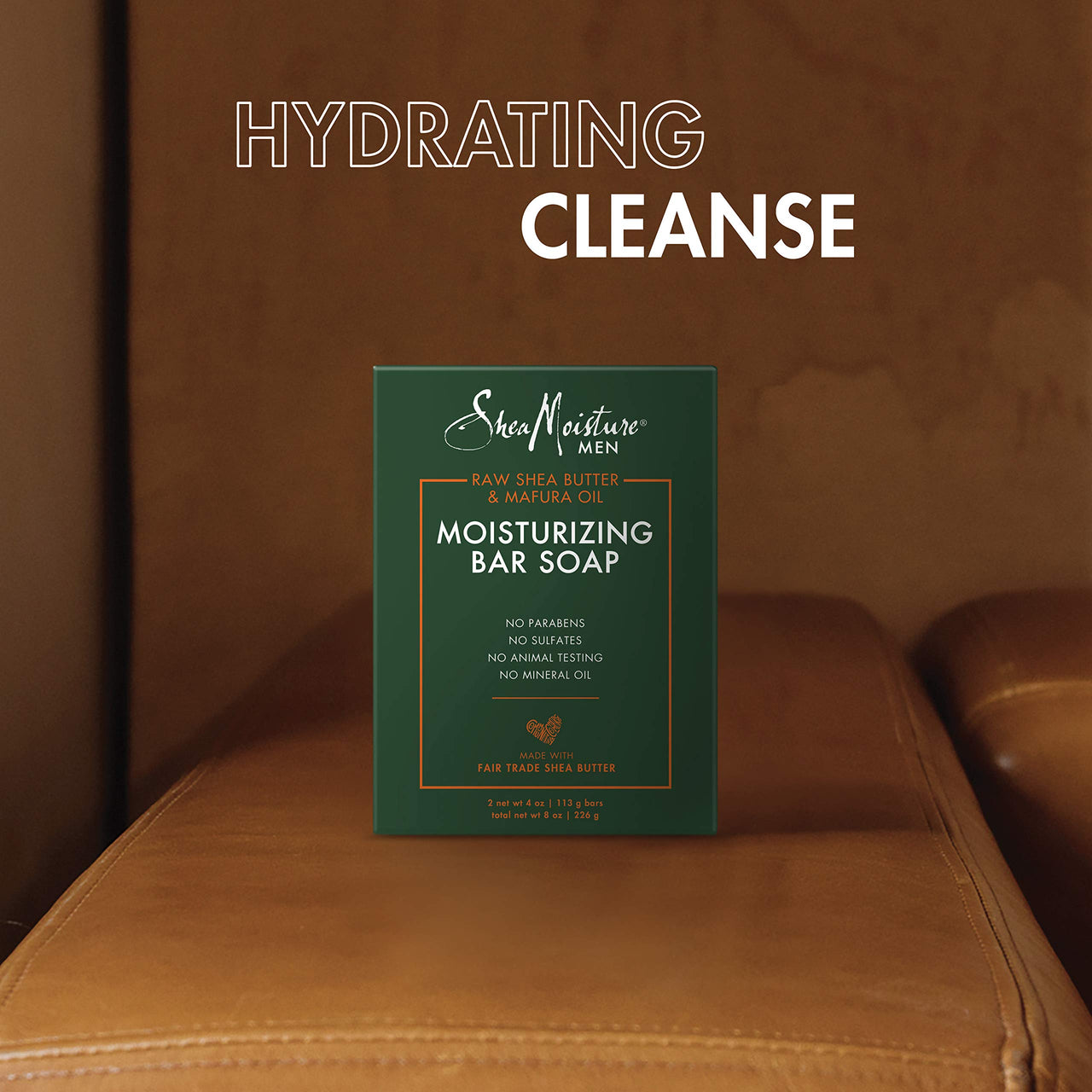 SheaMoisture Men Bar Soap Cleanser to Clean and Hydrate Skin Moisturizing, Creamy Vanilla Bean, 8 Oz, 2 Count