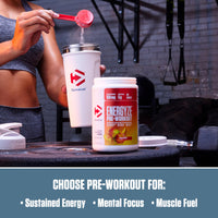 Thumbnail for Dymatize Energyze Pre Workout Powder for Men and Women, Peach Mango, 150mg Caffeine, 5g BCAAs, Performance Blend of L-Theanine, L-Tyrosine, L-Citrulline, No Sugar (30 Servings)