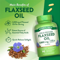 Thumbnail for Nature's Truth Flaxseed Oil Softgels | 90 Count | Cold Pressed, Non-GMO & Gluten Free Supplement