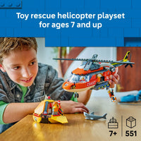 Thumbnail for LEGO City Coast Guard Helicopter Building Toy for Kids - Pretend Play Emergency Response Set for Boys & Girls, Ages 7+ - Includes 4 Minifigures, Shark, & Rescue Pod - Gift Idea for Birthdays - 60503