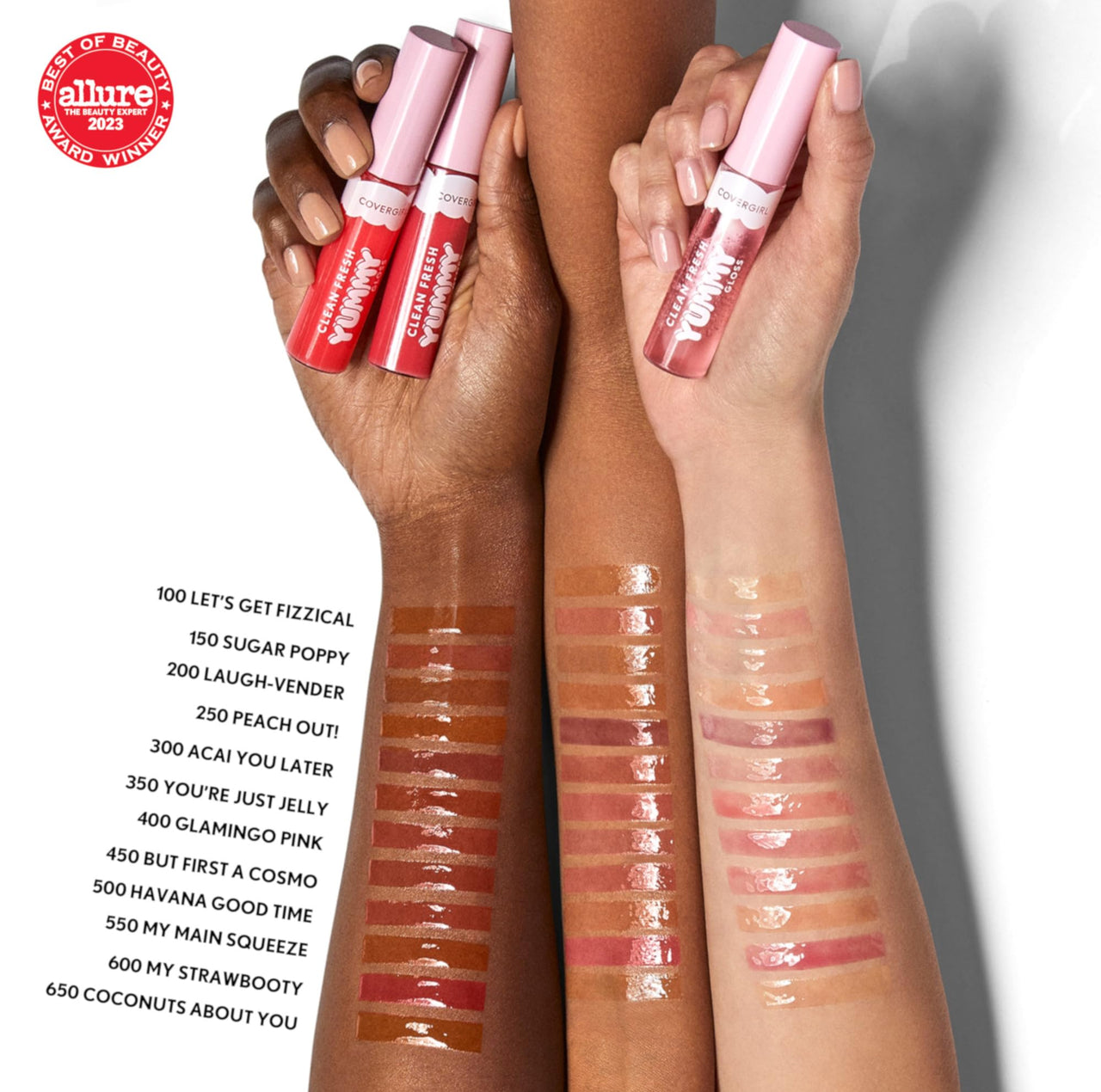 COVERGIRL Clean Fresh Yummy Lip Gloss, Sheer, Natural Scents, Vegan Formula - 350 You're Just Jelly, 0.33 fl oz