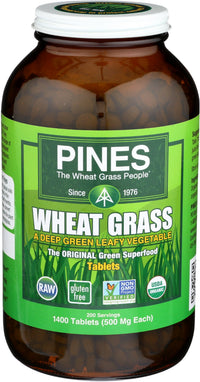Thumbnail for Pines Organic Wheat Grass, 1400 Count Tablets