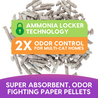 Thumbnail for Fresh News Recycled Paper Multi-Cat Pellet Non-Clumping Paper Cat Litter, 25 Pound, 2X Odor Control, Made in USA