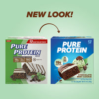 Thumbnail for Pure Protein Chocolate Mint Cookie Protein Bars – 20g Protein, 3g Sugar, 190 Calories (12 count) Low Sugar* High Protein Snack - Gluten Free - Perfect for a Healthy Snack
