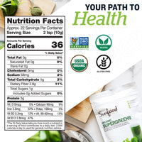 Thumbnail for Sunfood Supergreens - Greens Superfood Powder, Super Greens Powder, Organic Greens Blend, Daily Green Juice Powder, Vegetable Smoothie Drink Mix for Gut Health with Chlorella & Spirulina - 8 oz Bag