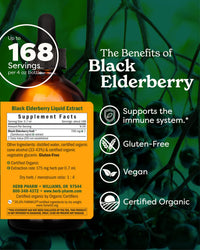 Thumbnail for Herb Pharm Certified Organic Black Elderberry Liquid Extract Drops for Immune System Support, Organic Cane Alcohol, 4 Oz