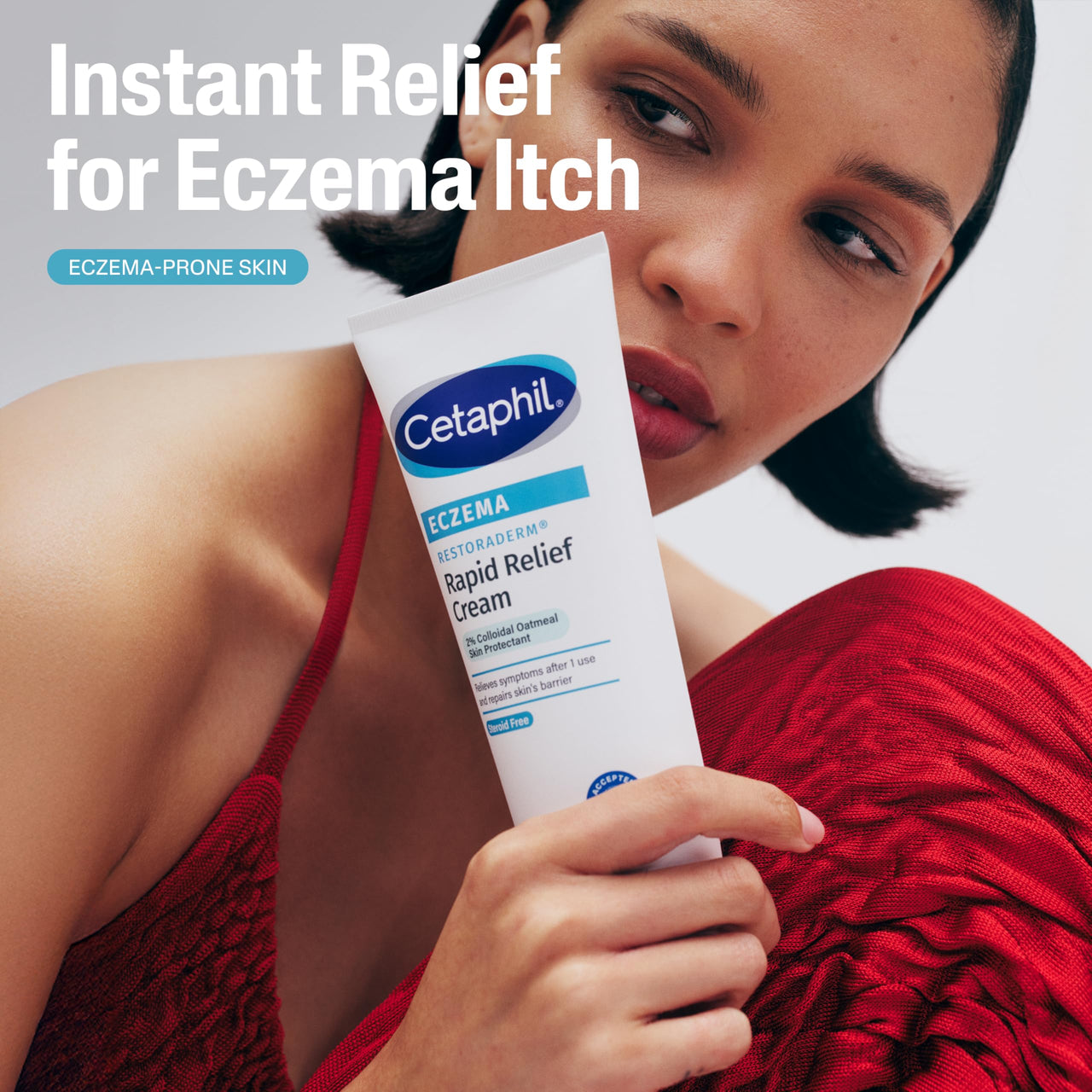 CETAPHIL ECZEMA RESTORADERM FLARE-UP RELIEF CREAM, For Eczema Prone Skin, 8 oz, Barrier Repair, 48 Hour Hydration, 2% Skin Protectant Colloidal Oatmeal, Steroid Free