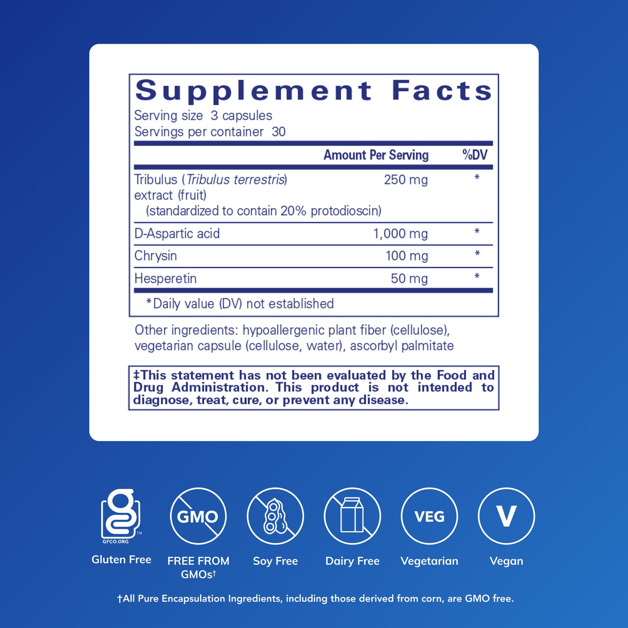 Pure Encapsulations Tribulus Formula | Hypoallergenic Supplement to Support Testosterone Balance* | 90 Capsules
