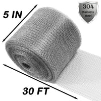 Thumbnail for Wire Mesh for Mice Control 5 in X 30Ft,Hole Fill Fabric, Weep Holes Covers, Upgraded Stainless Steel Wire Mesh Roll, Flexible Stretchy Mesh Fabric for Garden House and DIY, Rodent Barrier