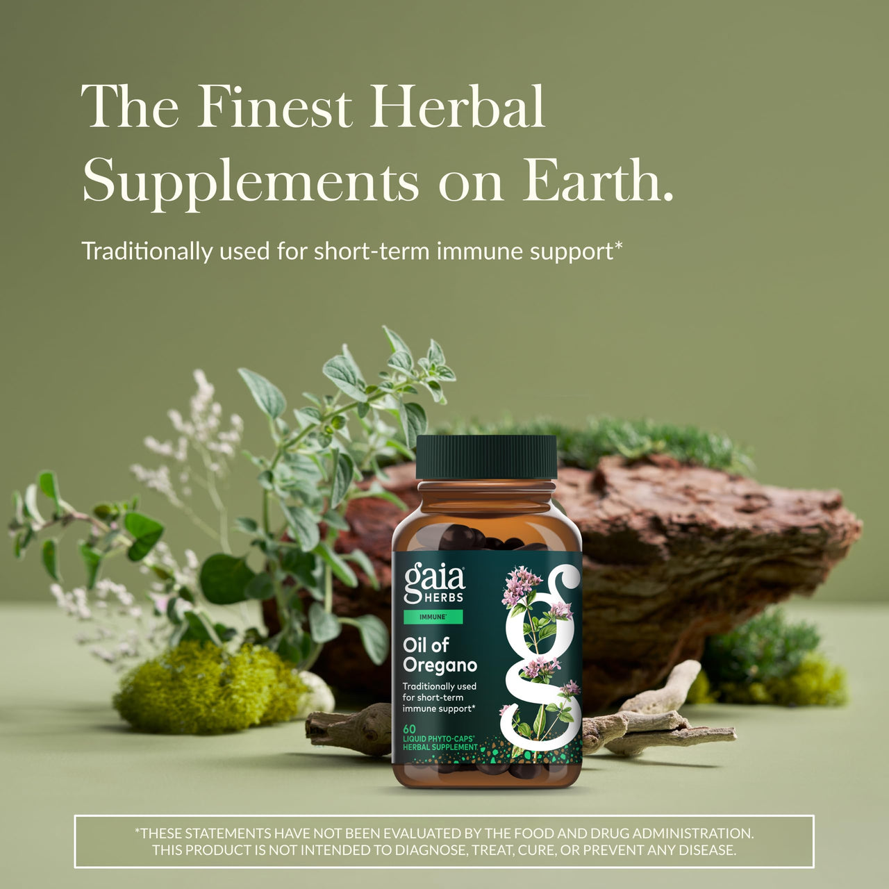 Gaia Herbs Oil of Oregano - Immune & Antioxidant Support Supplement - with Oregano Oil, Carvacrol & Thymol* - 60 Vegan Liquid Phyto-Caps (60 Servings)