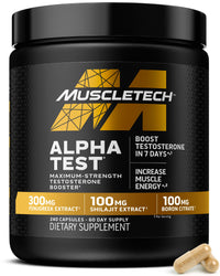 Thumbnail for MuscleTech Testosterone Booster for Men, AlphaTest - T-Boost Mens Supplement with Tribulus Terrestris & Boron - Daily Male Gym Workout Supplements for Muscle Growth, Stamina & Energy - 240 Pills