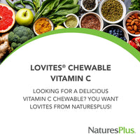 Thumbnail for NaturesPlus Lovites - 90 Chewable, Heart-Shaped Tablets - 500mg Vitamin C - Natural Fruit Flavor - Vegan, Gluten Free - 90 Servings