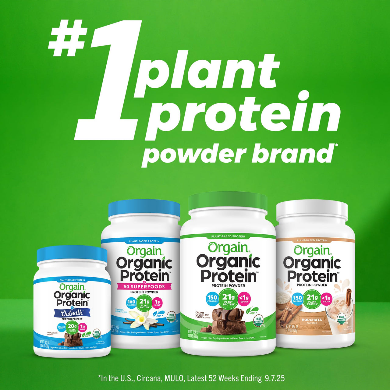 Orgain Organic Vegan Protein Powder, Horchata - 21g Plant Based Protein, 9g Prebiotic Fiber, Low Net Carb, No Lactose Ingredients, No Added Sugar, Non-GMO, For Shakes & Smoothies, 2.03 lb