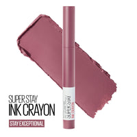 Thumbnail for Maybelline Super Stay Ink Crayon Lipstick Makeup, Precision Tip Matte Lip Crayon with Built-in Sharpener, Longwear Up To 8Hrs, Stay Exceptional, Purple Beige, 1 Count