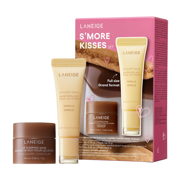 LANEIGE Sâ€™more Kisses Set: Hydrating Chocolate Lip Sleeping Mask & Vanilla Lip Glowy Balm