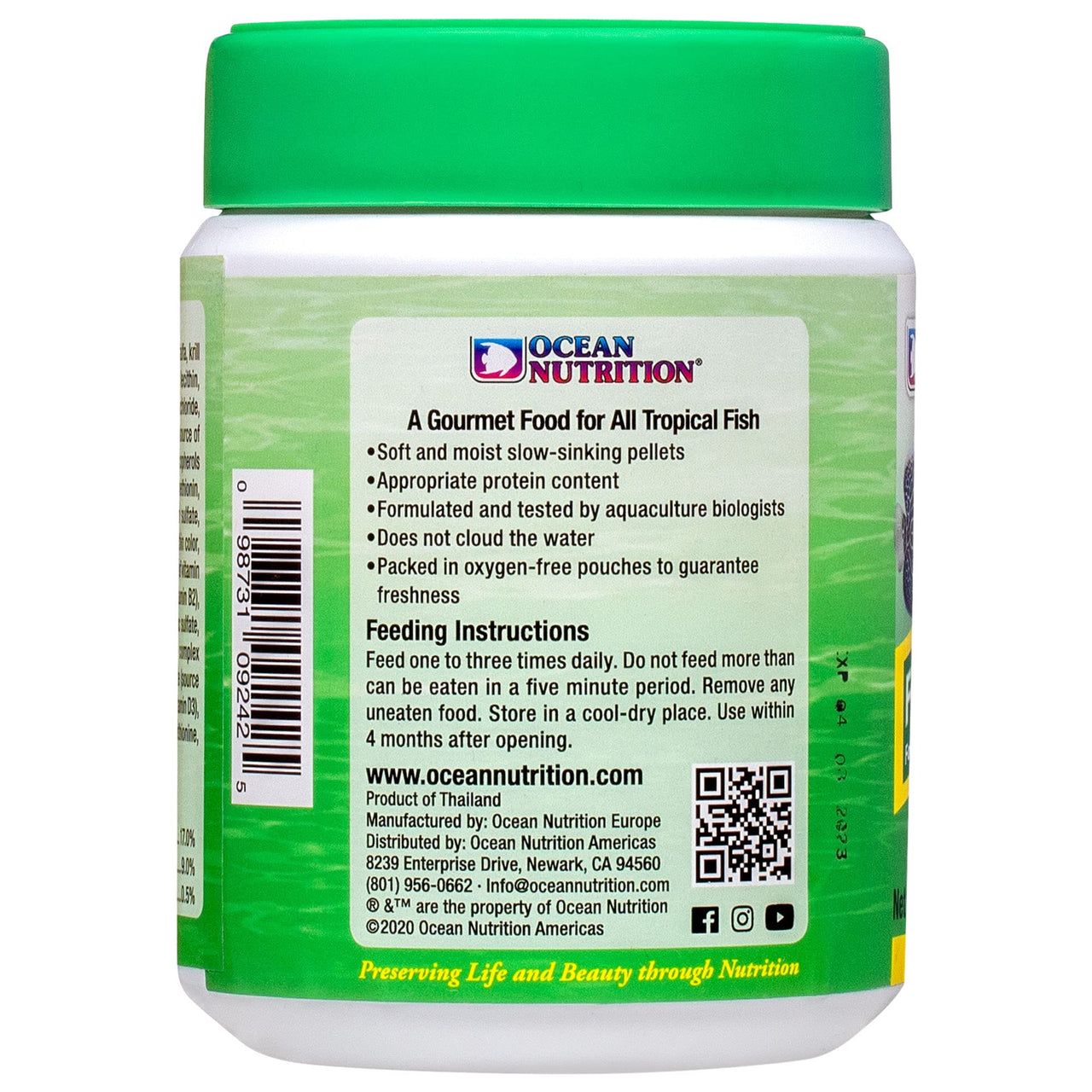 Ocean Nutrition Formula Two Pellets - Fish Food for Herbivorous & Omnivorous Marine Tropical Fish, High Protein(40%) - 7 oz (200 g) Small Pellets