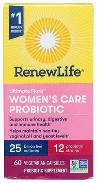 Thumbnail for Renew Life Women's Probiotic Capsules, Supports pH Balance for Women, Vaginal, Urinary, Digestive and Immune Health, L. Rhamnosus GG, Dairy, Soy and Gluten-Free, 25 Billion CFU - 60 Ct
