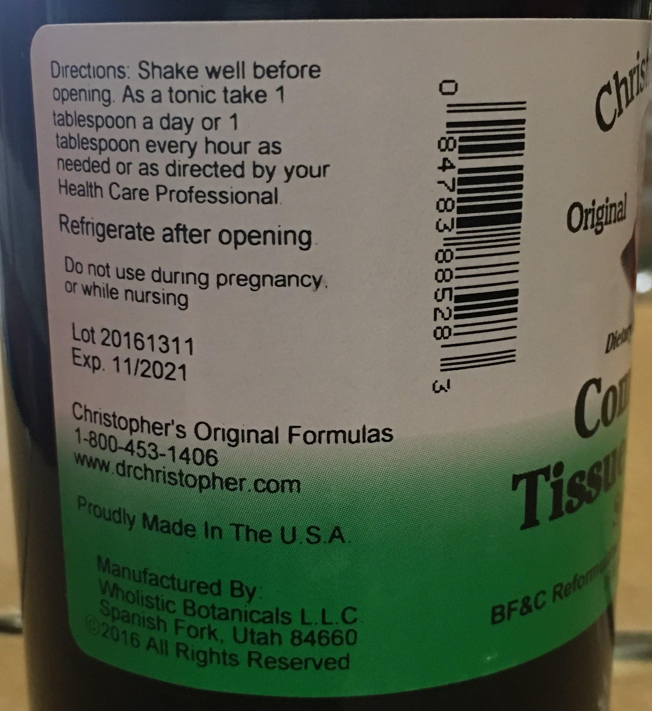 Christopher's Original Formulas Complete Tissue and Bone Syrup – Traditional Herbal Blend to Support Bones, Tissue & Cartilage, Liquid Botanical Formula, 16 oz