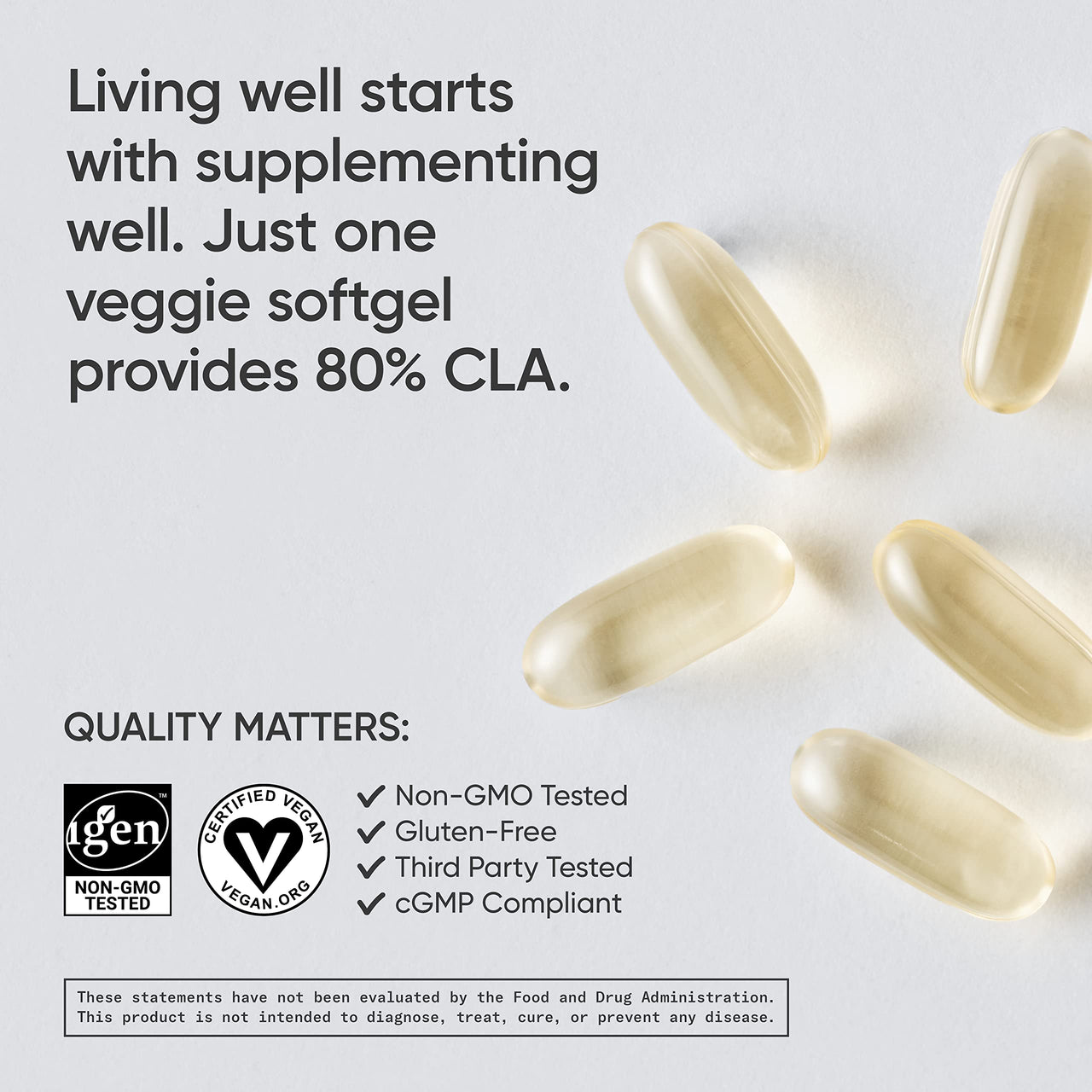 Sports Research Vegan CLA - 1250mg with Active Conjugated Linoleic Acid for Men & Women | Non-GMO, Soy & Gluten Free - 80% (180 Softgels)
