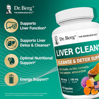 Thumbnail for Dr. Berg Liver Cleanse Detox Capsules w/Unique Blend of Milk Thistle, Ox Bile & Folate - Liver Supplement Includes Turmeric, Black Pepper & Choline - 60 Capsules