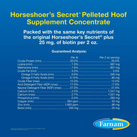 Thumbnail for Farnam Horseshoer’s Secret Pelleted Hoof Supplement Concentrate, 25 mg of Biotin per 2 oz. Serving, For Cracked and Strong Hoof Walls, Horse Biotin Supplement with Amino Acids, 3.75 lb 30-Day Supply