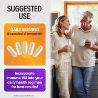 Thumbnail for Immuno 150, Immune Support Supplement, Packed with 70 Plant Minerals, 13 Essential Vitamins and 68 Additional Nutrients-150 Vegetable Capsules- Immune Boost for All Age Groups