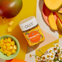 Thumbnail for OLLY Probiotic Gummy, Immune and Digestive Support, 1 Billion CFUs, Chewable Probiotic Supplement, Mango, 25 Day Supply - 50 Count
