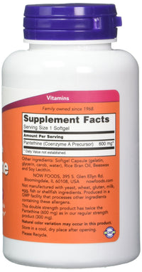 Thumbnail for NOW Foods Pantethine, 600 mg 60 Softgels (Pack of 2)