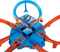 Thumbnail for Hot Wheels Track Set with 1:64 Scale Toy Car, 4 Intersections for Crashing, Powered by a Motorized Booster, Criss-Cross Crash Track (Amazon Exclusive)