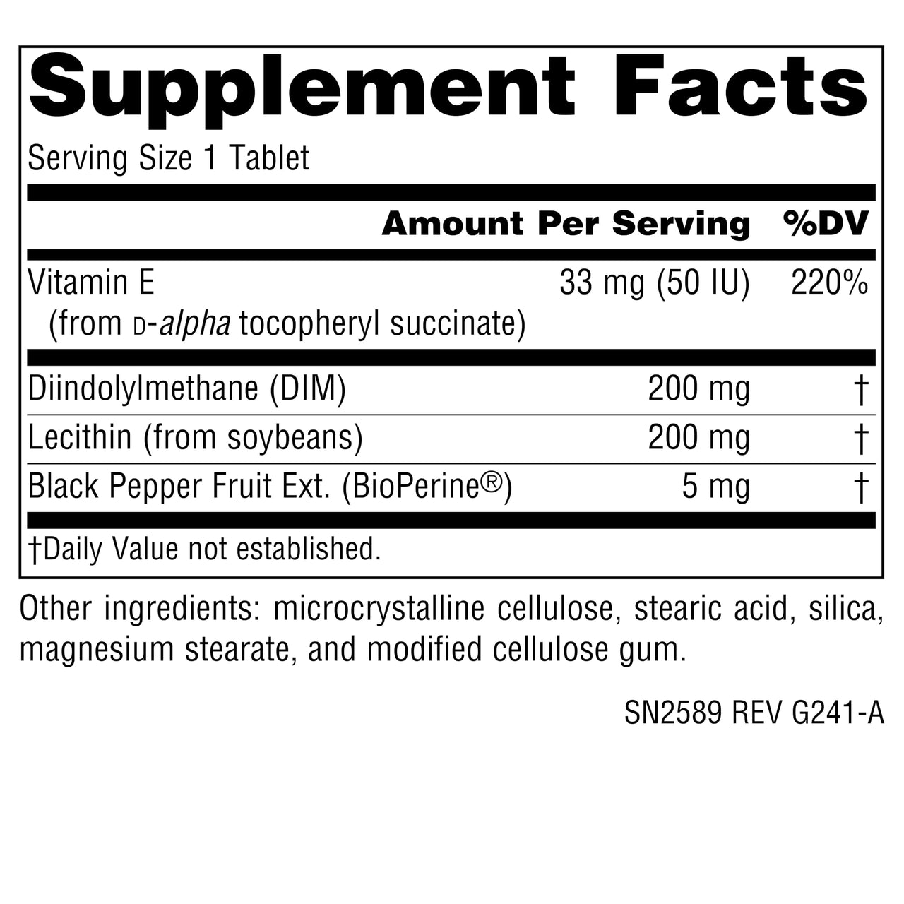 Source Naturals DIM, Diindolylmethane 200mg with BioPerine, Vitamin E & More - 60 Tablets