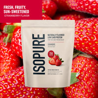 Thumbnail for Isopure Low Carb 100% Pure Whey Isolate Protein Powder, Lactose Free, Gluten Free, With Vitamins, Strawberry, 25g Protein Per Serving, 1 Lb, 14 Servings (Packaging May Vary)