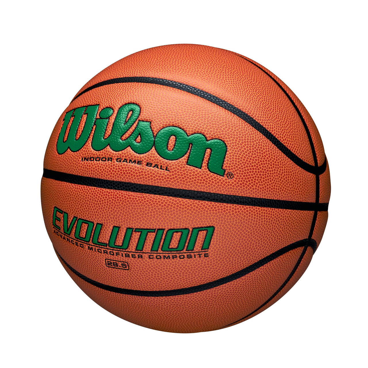 WILSON Evolution Indoor Game Basketball, Green, Size 6-28.5"