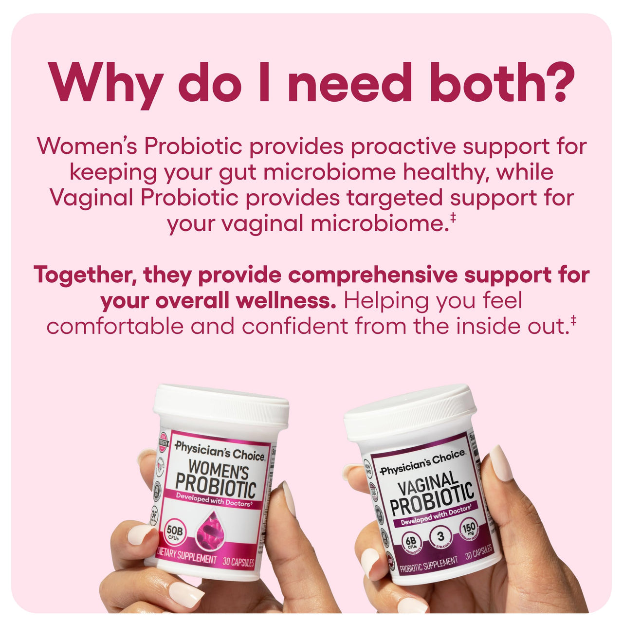 Physician's CHOICE Feminine Power Duo Bundle - Vaginal Probiotic + Womens Probiotic